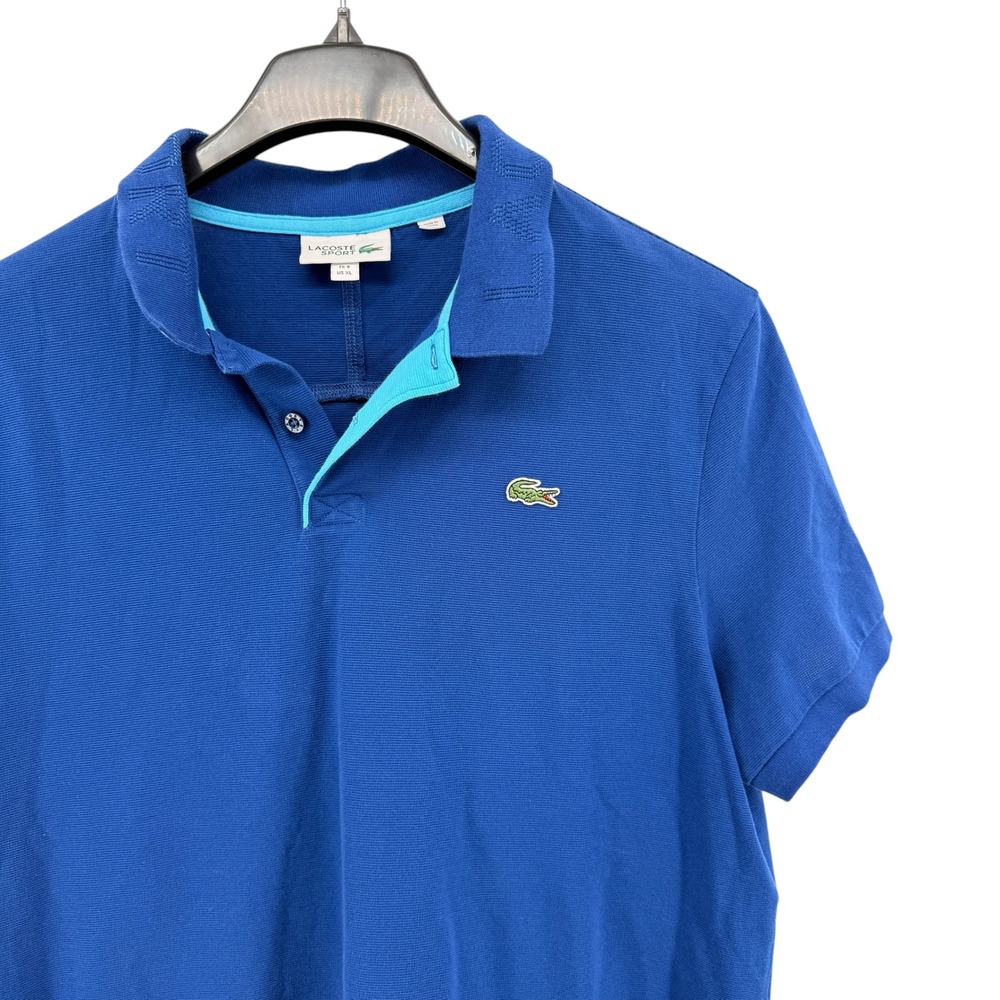 Lacoste Sport Polo Shirt Mens XL / FR 6 Pre-Owned Blue Contrast Trim Sporty Logo